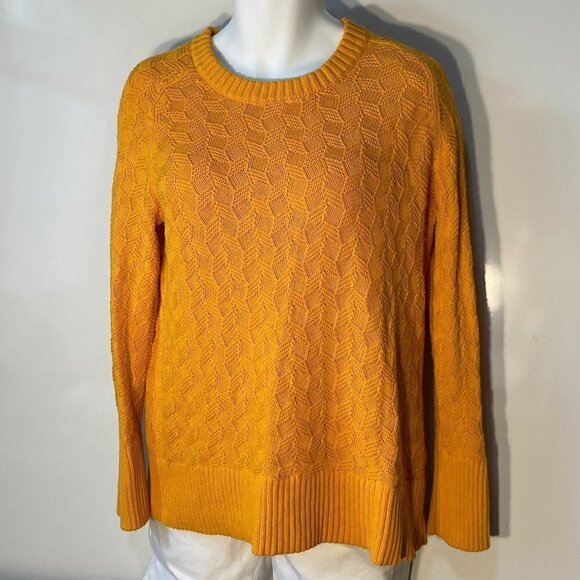 Free Assembly SZ L Bright Golden Orange Sweater Modern Capsule Wardrobe Y2K - Picture 1 of 9